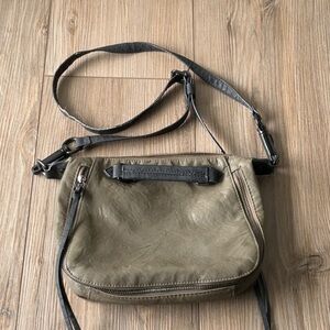 Free People Simply Vegan Vinyl Green and Black Crossbody Bag